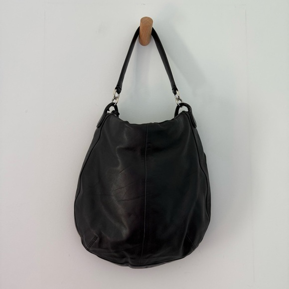 Vintage Coach black leather gold studded Circle Hobo shoulder bag - Picture 5 of 11